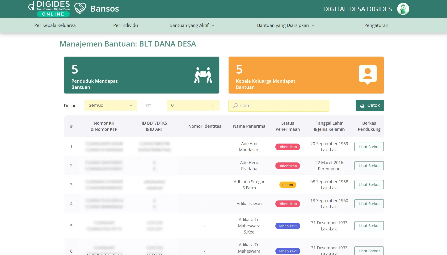 manajemen perjenis bantuan