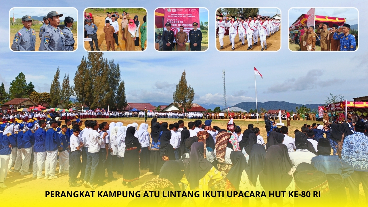 Perangkat Kampung Atu Lintang Ikuti Upacara HUT ke-80 RI di Kecamatan Atu Lintang