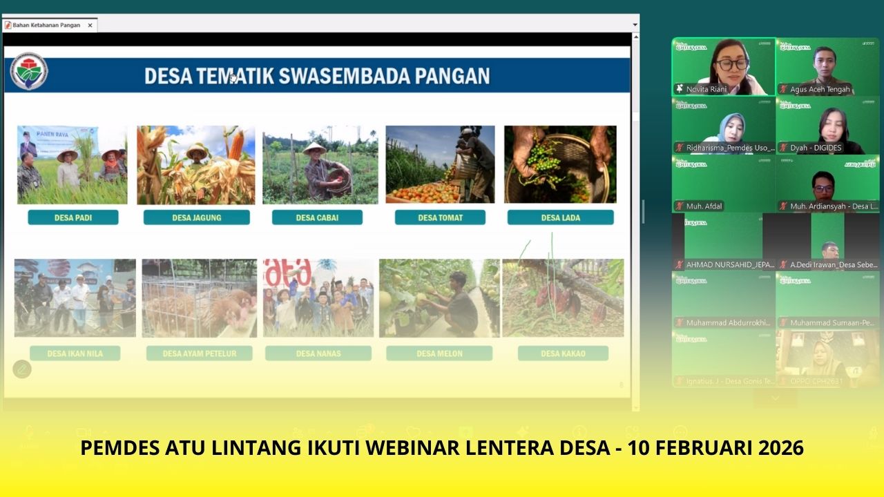 Pemdes Atu Lintang Ikuti Webinar Lentera Desa