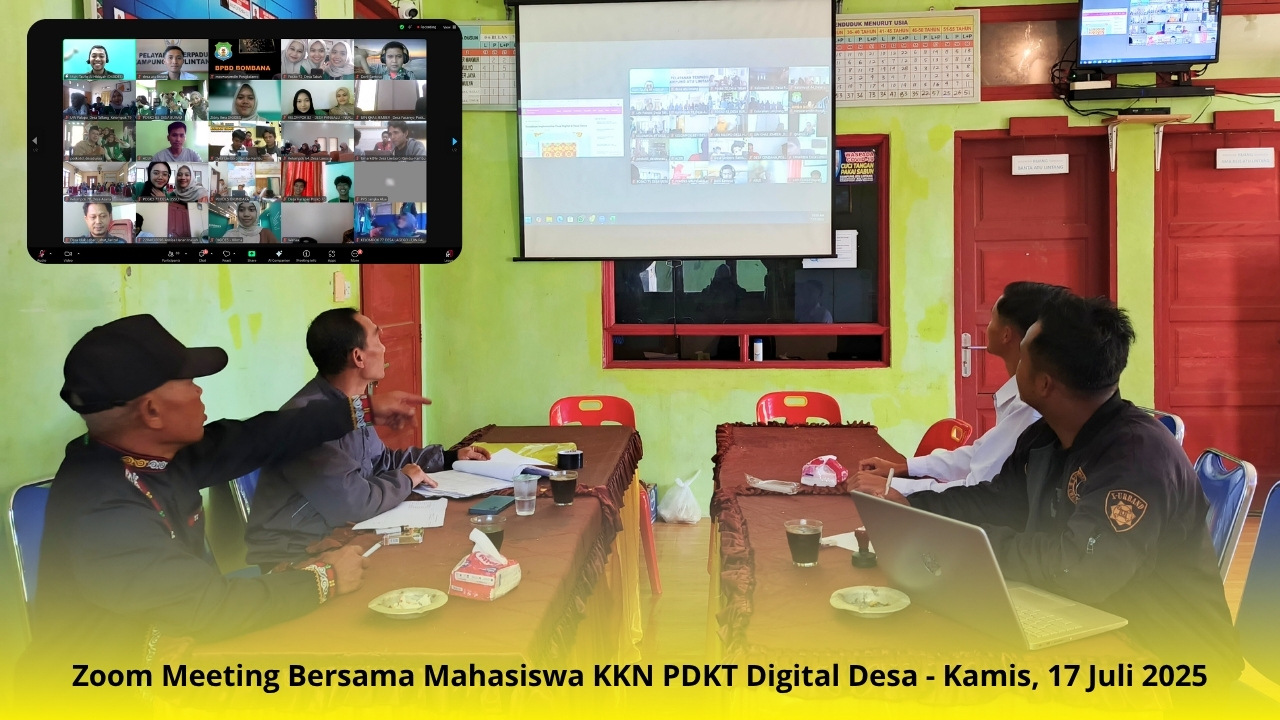 Perangkat Kampung Atu Lintang Ikuti Zoom Meeting Bersama Mahasiswa KKN PDKT Digital Desa