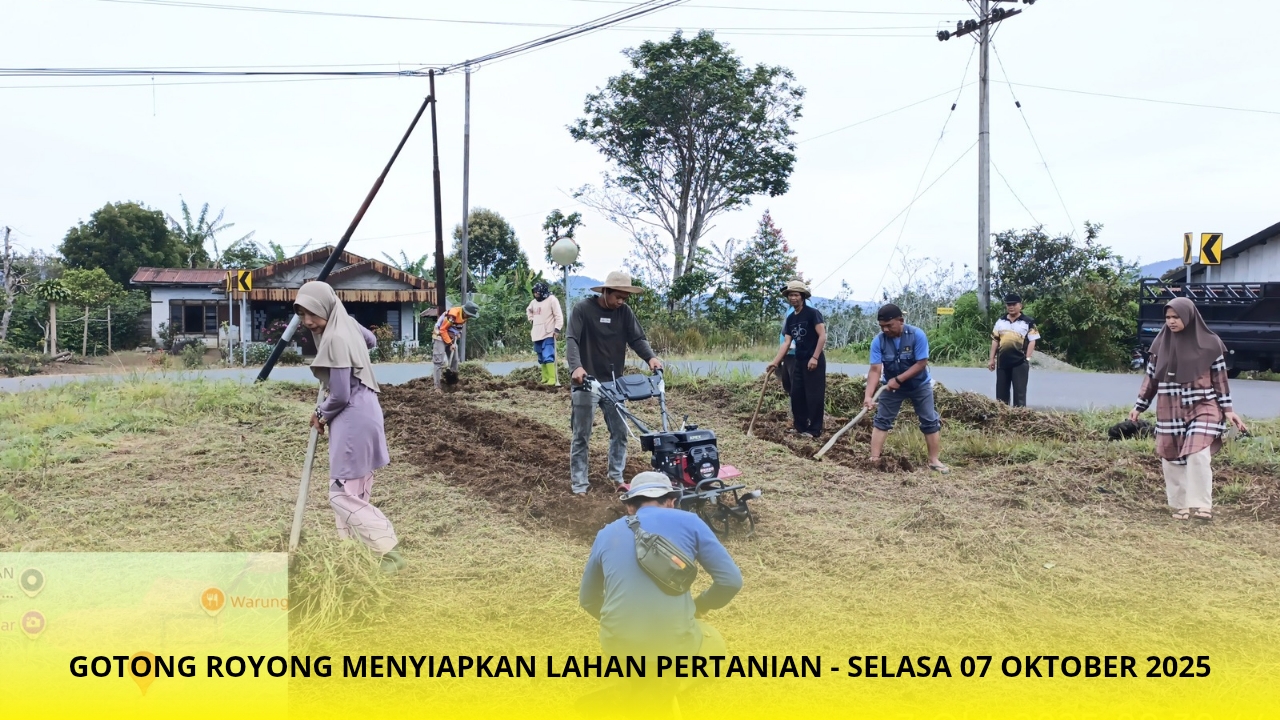 Gotong Royong Perangkat Desa Atu Lintang Wujudkan Lahan Produktif