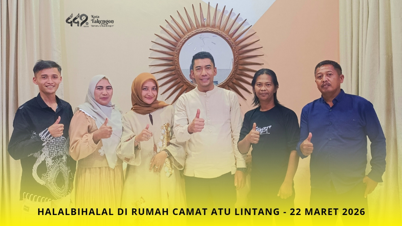 Perangkat Kampung Se-Kecamatan Atu Lintang Halalbihalal ke Rumah Camat