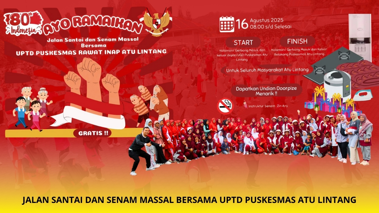 UPTD Puskesmas Rawat Inap Atu Lintang Gelar Jalan Santai dan Senam Massal, Hadirkan Doorprize Menarik