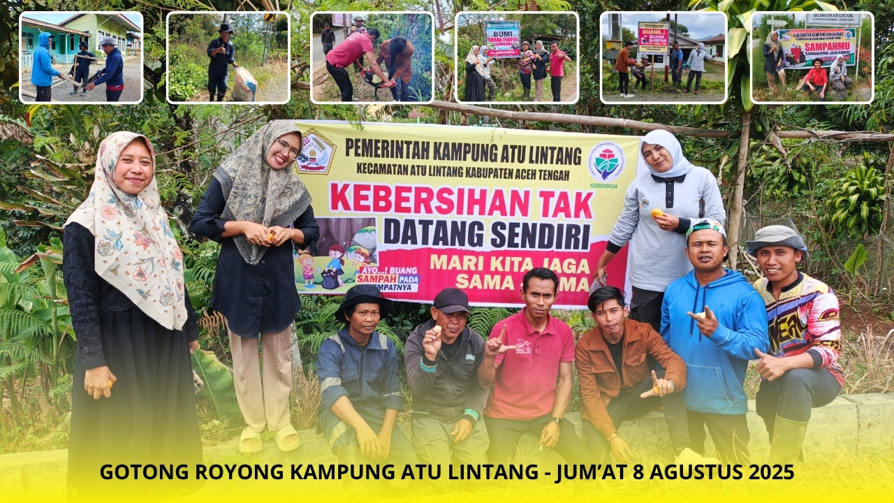 HUT RI, Perangkat Kampung Pasang Papan Informasi Kebersihan