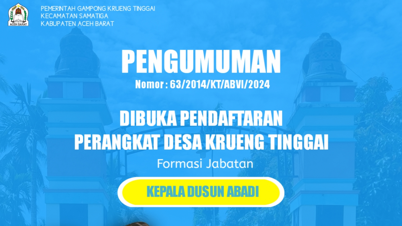 LOWONGAN KERJA PERANGKAT GAMPONG