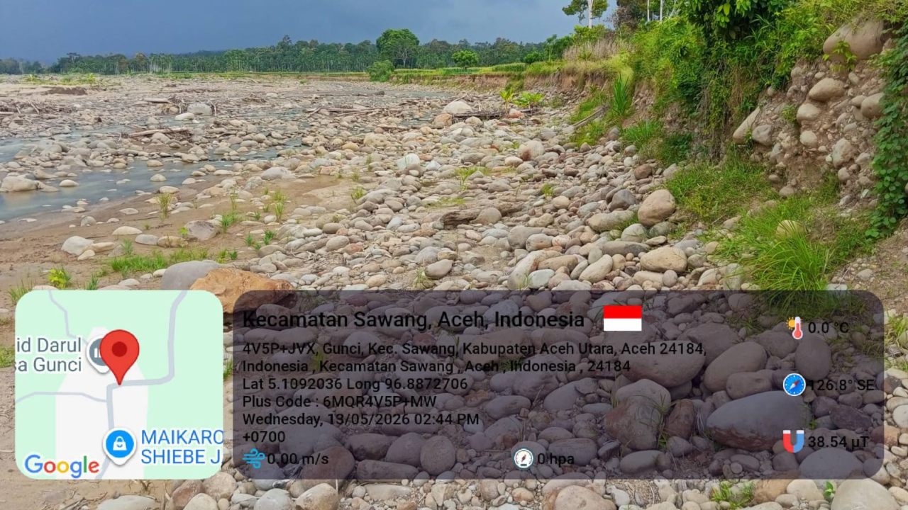 Sekitar 25 Hektare Sawah Warga Gampong Gunci Hilang Diterjang Banjir Bandang, Kini Berubah Menjadi Hamparan Batu Sungai