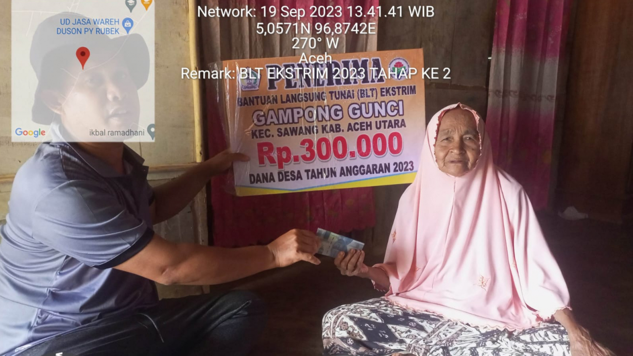 Penyaluran Bantuan Langsung Tunai di Gampong Gunci TA 2023