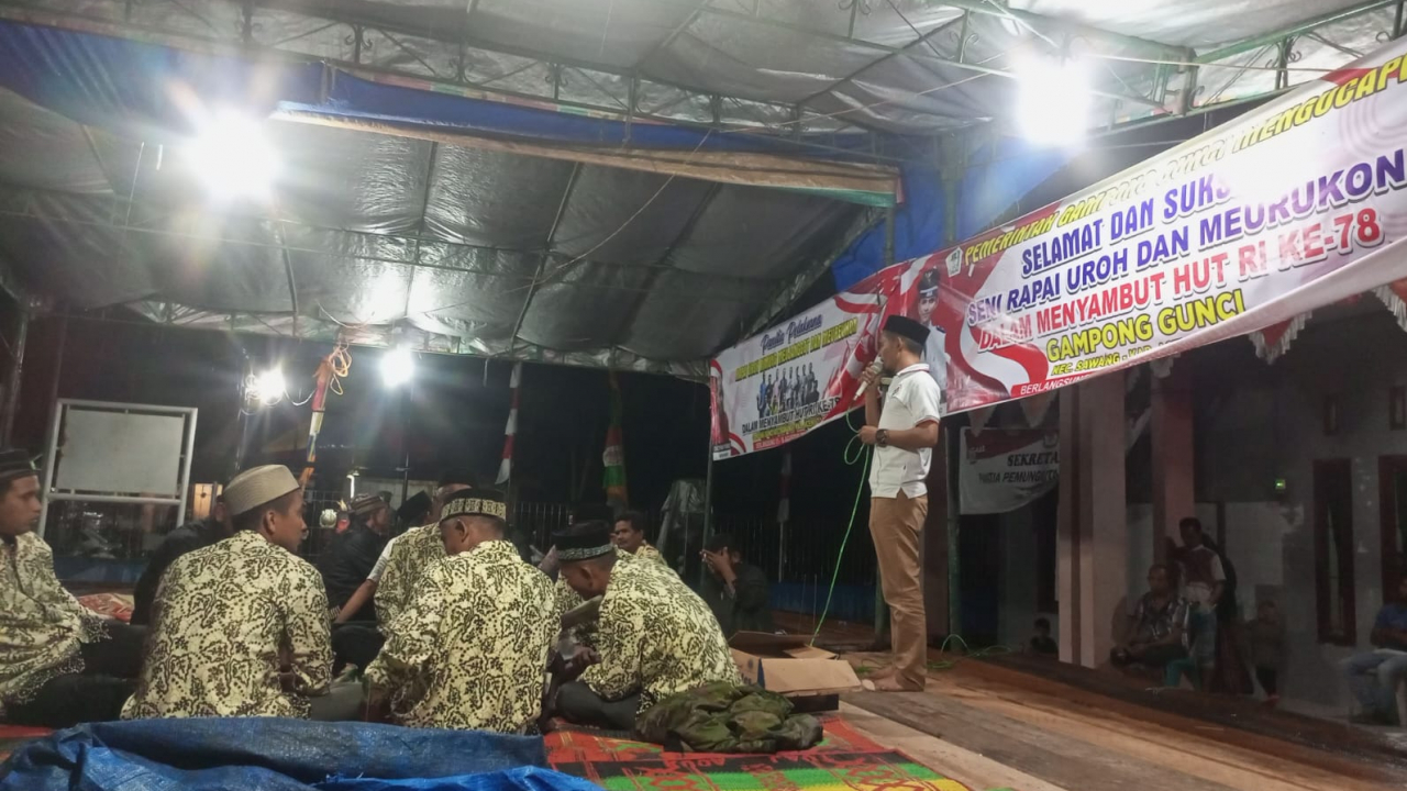 Pemerintah Gampong Gunci mengadakan Rapai Uroh dan Nazam Aceh Tahun 2023