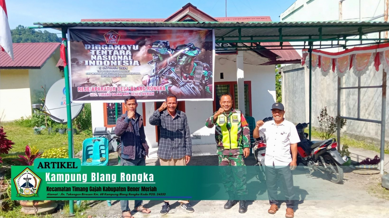 Meriahkan HUT TNI ke-79, Kampung Blang Rongka Kibarkan Baleho Ucapan Dirgahayu