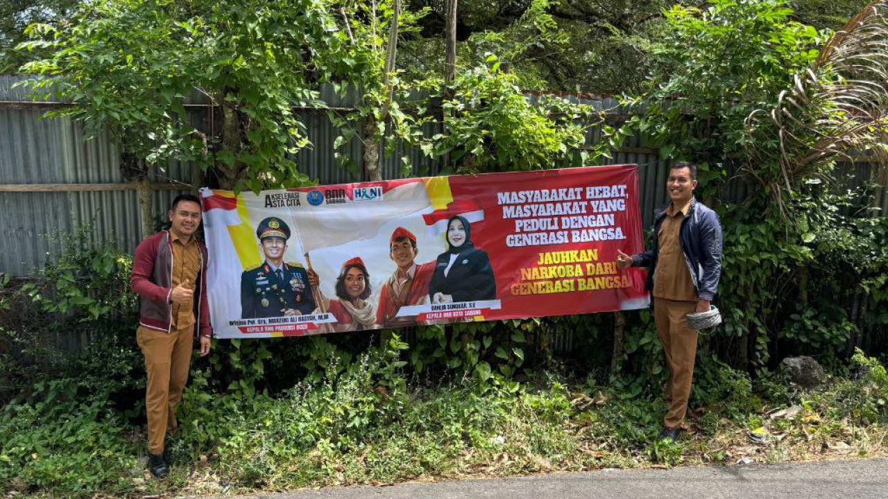 Kolaborasi Gampong Krueng Raya dan BNN Sabang, Spanduk dan Edukasi Lawan Narkoba Diluncurkan