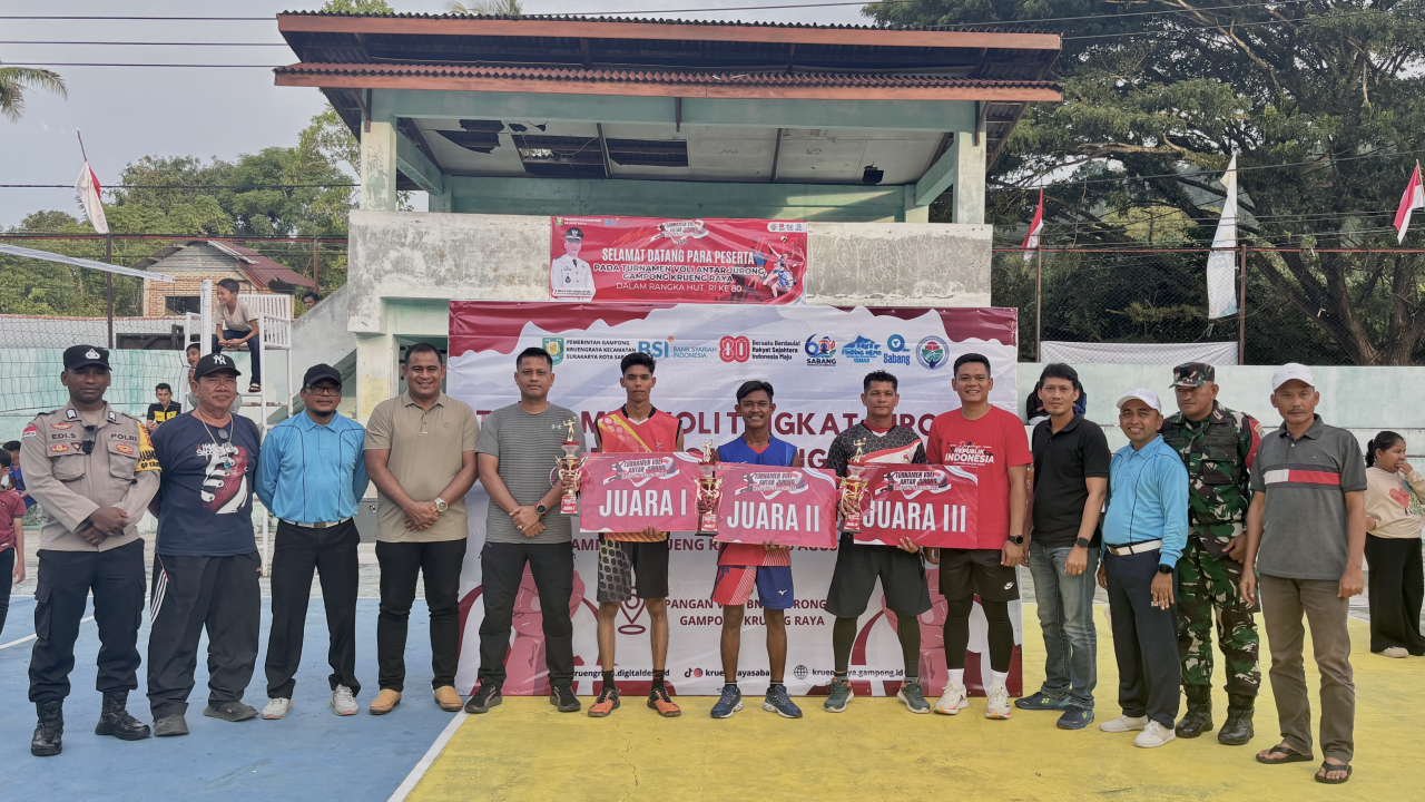 Jurong BSB Juara! Turnamen Voli Antar Jurong Meriahkan HUT RI ke-80 di Krueng Raya