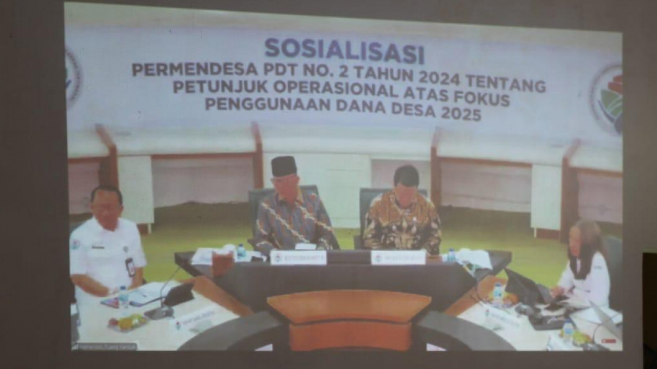 Zoom Meeting “Sosialiasi Peraturan Menteri Desa dan Pembangunan Daerah Tertinggal Nomor 2 Tahun 2024
