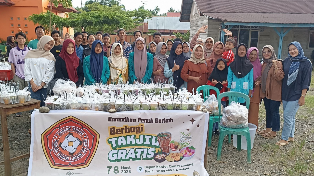 PEMUDA NAGARI LUNANG SELATAN SUKSES GELAR PEMBAGIAN 1.000 PAKET TAKJIL GRATIS
