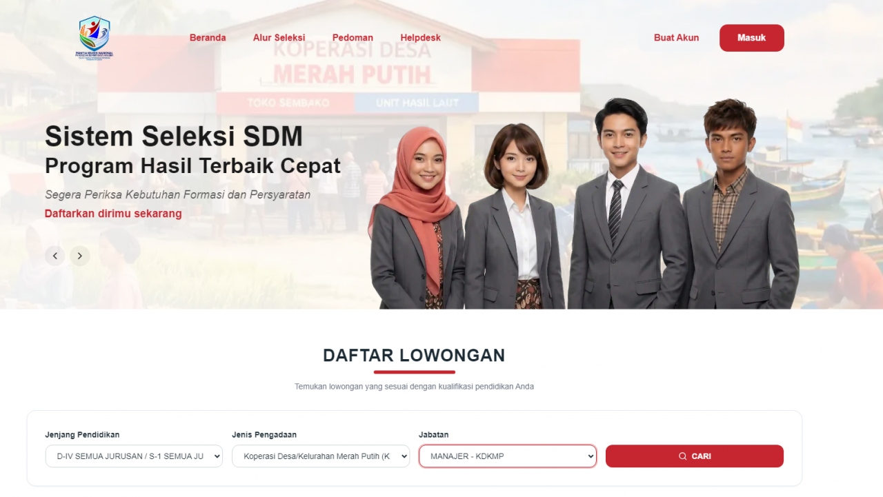 REKRUTMEN MANAJER KOPERASI DESA (KOPDES) MERAH PUTIH