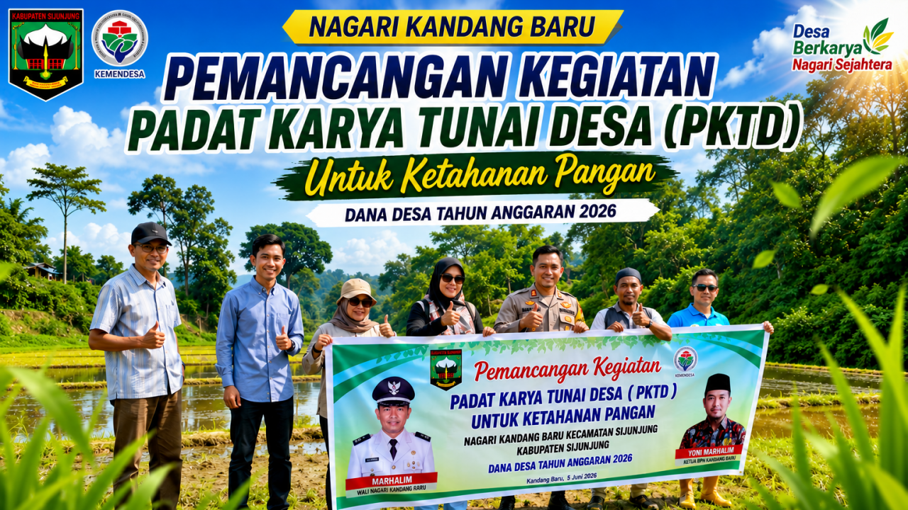 PEMERINTAH NAGARI KANDANG BARU LAKSANAKAN PEMANCANGAN PKTD KETAHANAN PANGAN TAHUN 2026