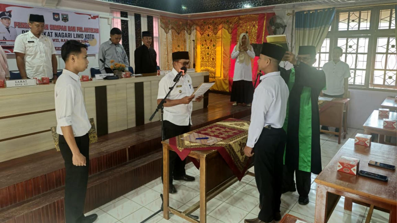 Ariza Putra Utama Resmi Dilantik sebagai Kepala Jorong Aur Gading Nagari Limo Koto