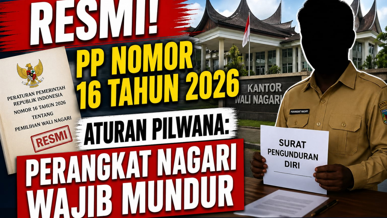 RESMI! PP Nomor 16 Tahun 2026, Aturan Pilwana: Perangkat Nagari Wajib Mundur