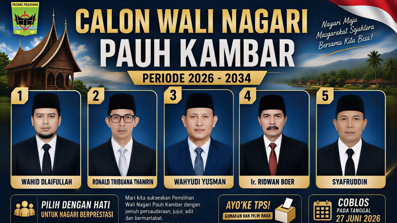 Lima Kandidat Resmi Bertarung pada Pemilihan Wali Nagari Pauh Kambar Periode 2026–2034