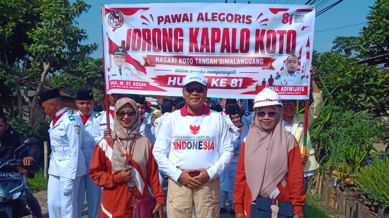 Jorong Kapalo Koto bersatu, Pawai Alegoris Meriahkan HUT ke-81 Kemerdekaan RI