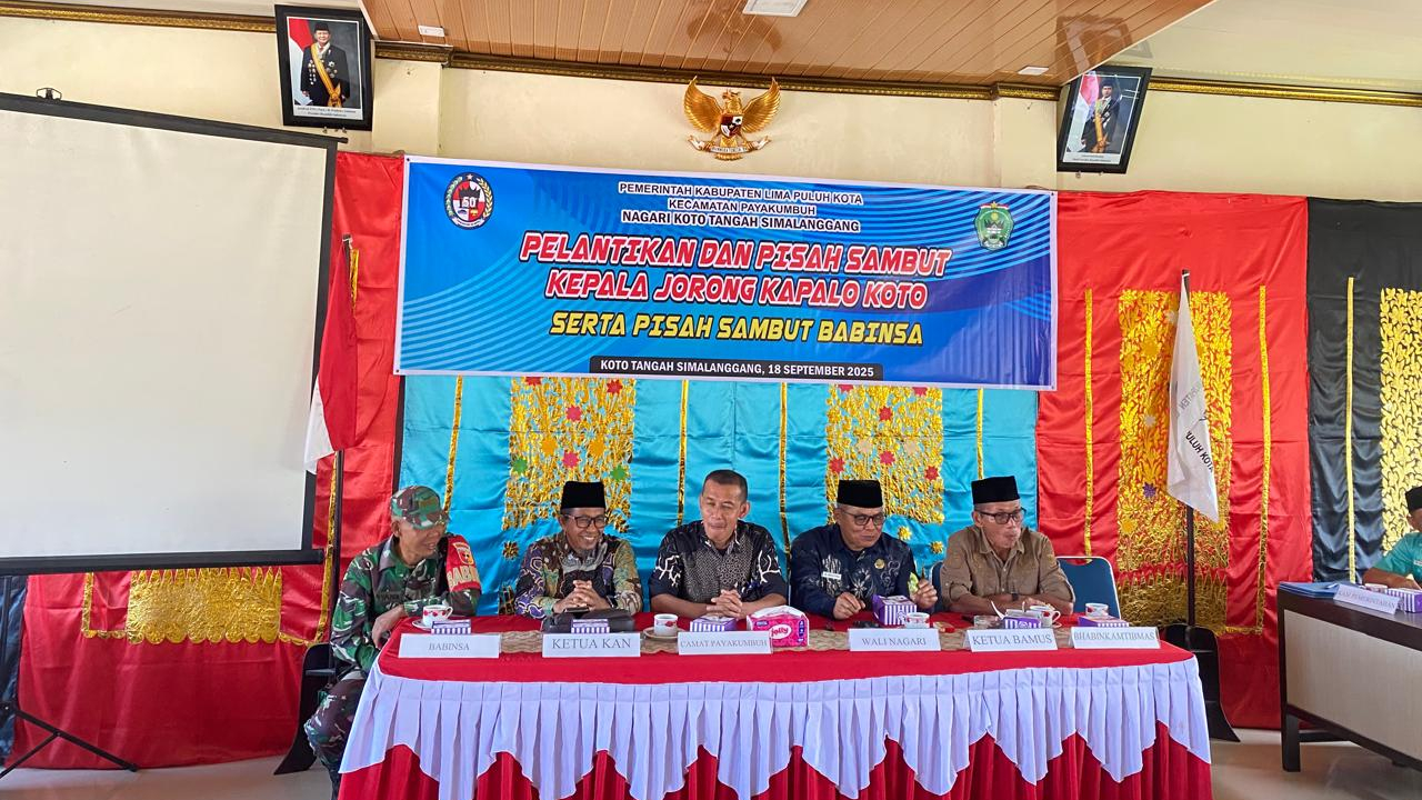 Ronal Adiwijaya Resmi Dilantik sebagai Jorong Kapalo Koto, sekaligus pisah sambut jorong lama dan babinsa lama