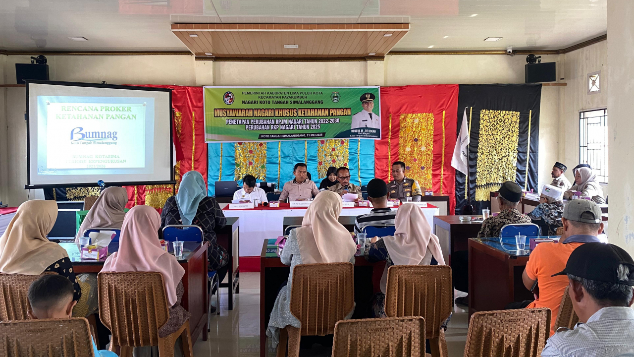 Nagari Koto Tangah Simalanggang Tetapkan Perubahan RPJM dan RKP dalam Musnag khusus Ketahanan Pangan