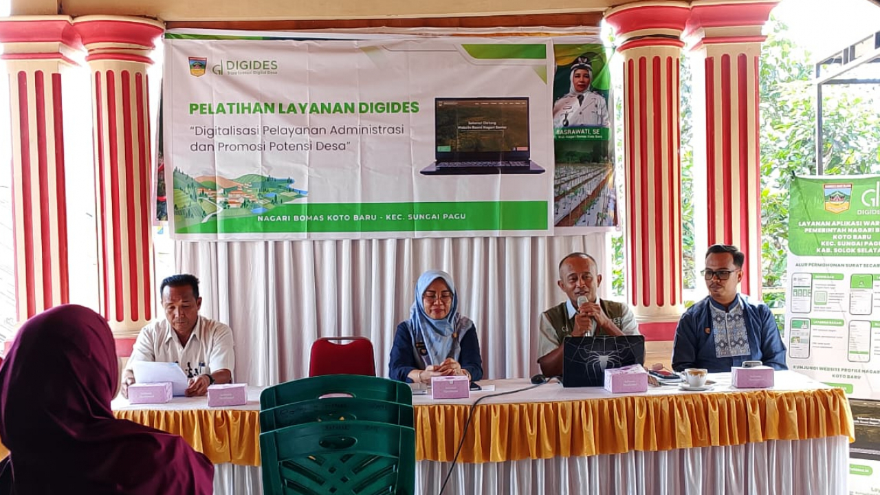 Pelatihan Implementasi Pelayanan DIGIDES di Nagari Bomas