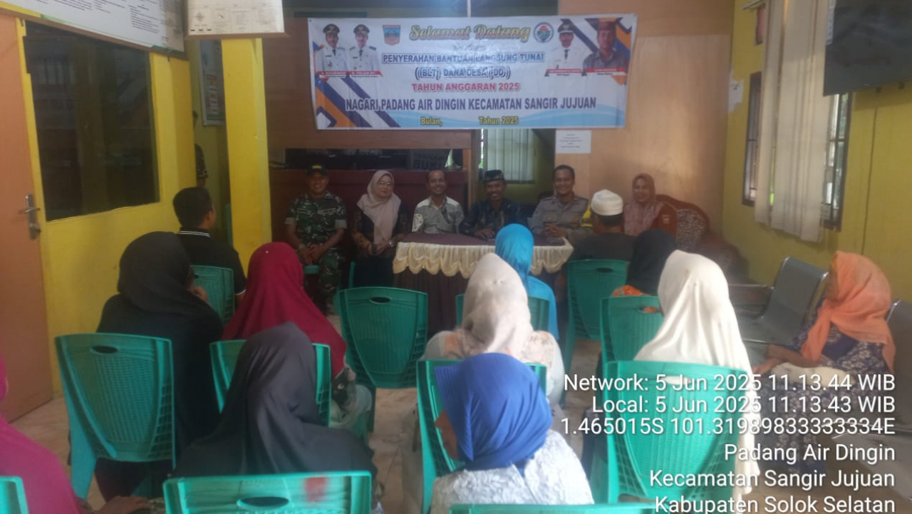 Penyaluran BLT Dana Desa Tahap II Periode April-Juni 2025 di Nagari Padang Air Dingin