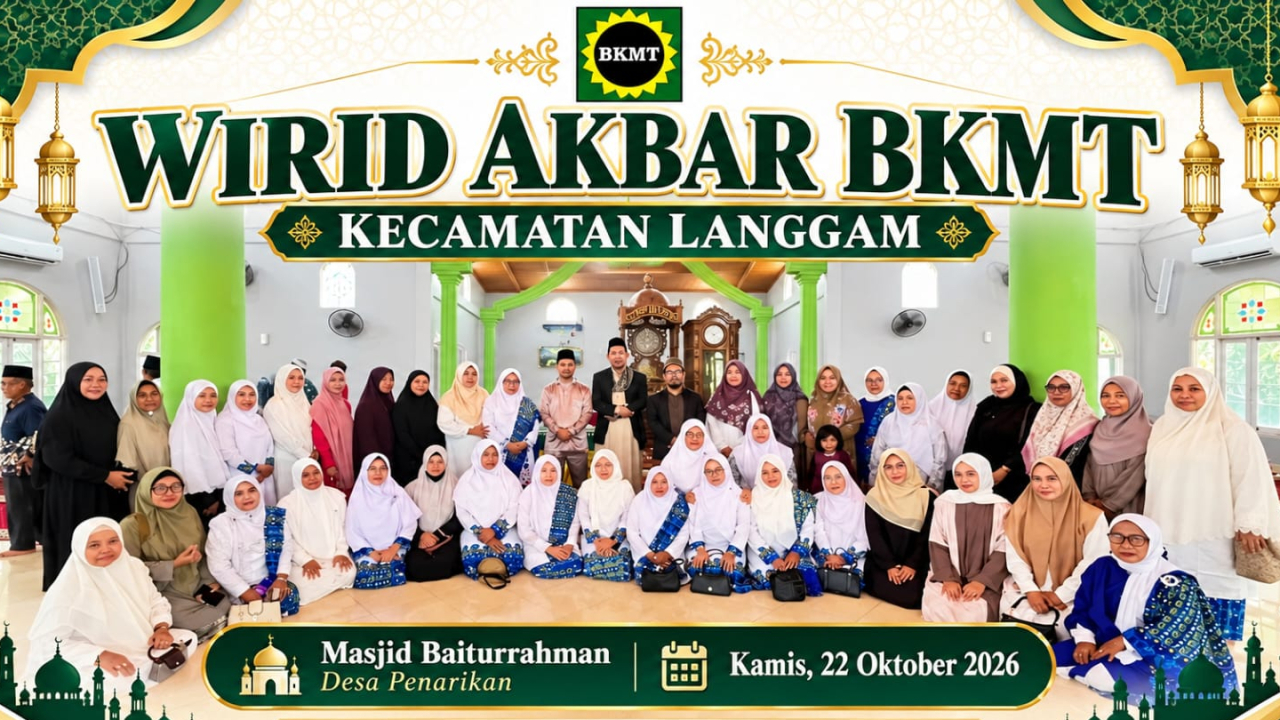 Perkuat Ukhuwah Islamiyah, BKMT se-Kecamatan Langgam Gelar Wirid Akbar di Desa Penarikan