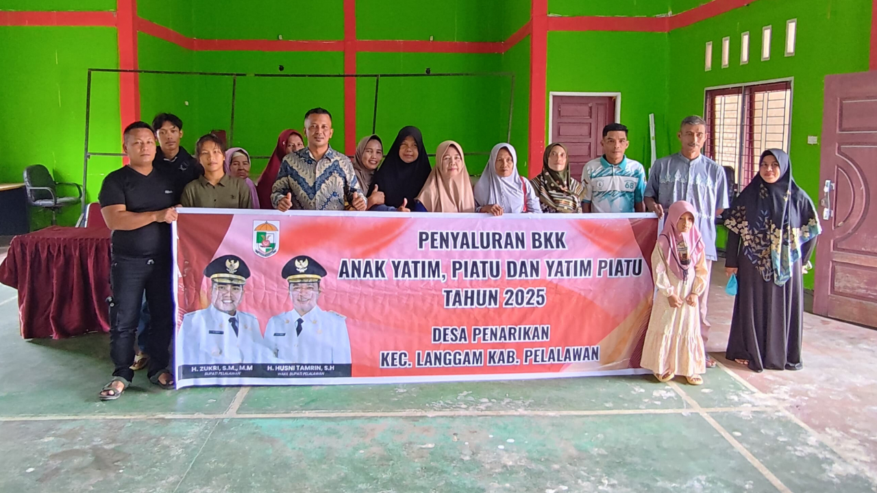 Pemdes Penarikan Salurkan Bantuan Anak Yatim Rp 44,25 Juta, Program Pemda Kabupaten Pelalawan
