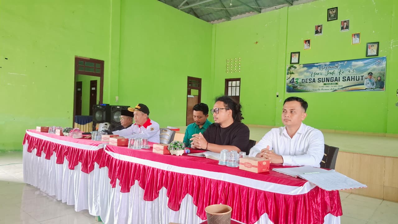 Persiapan Tuan Rumah Desa Sungai Sahut Sambut HUT RI ke 81
