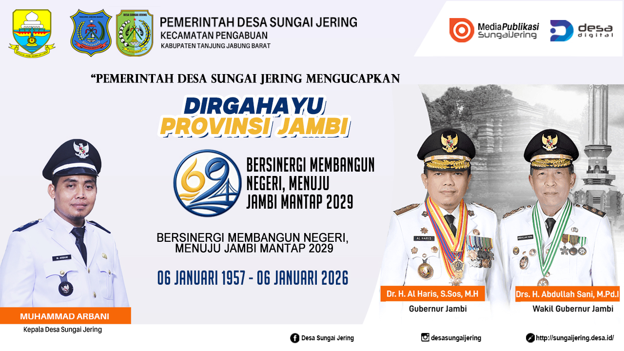 HUT PROVINSI JAMBI KE - 69 "Bersinergi membangun negeri, menuju jambi mantap 2029"