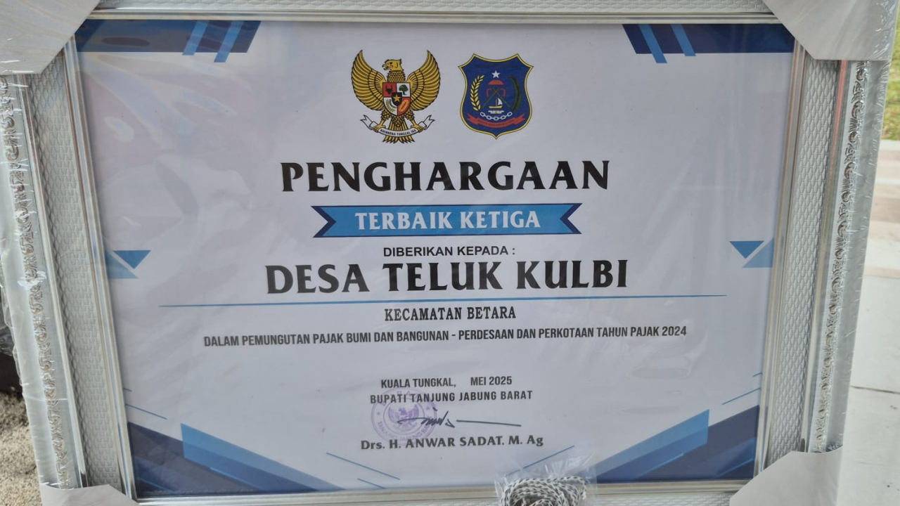 Desa Teluk Kulbi Raih Peringkat Ketiga Pemungutan PBB-P2 Tahun 2024