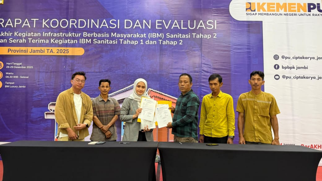 Rapat Koordinasi dan Evaluasi Kegiatan serta Serah Terima  kegiatan IBM Sanitasi Desa Provinsi Jambi Tahun Anggaran 2025