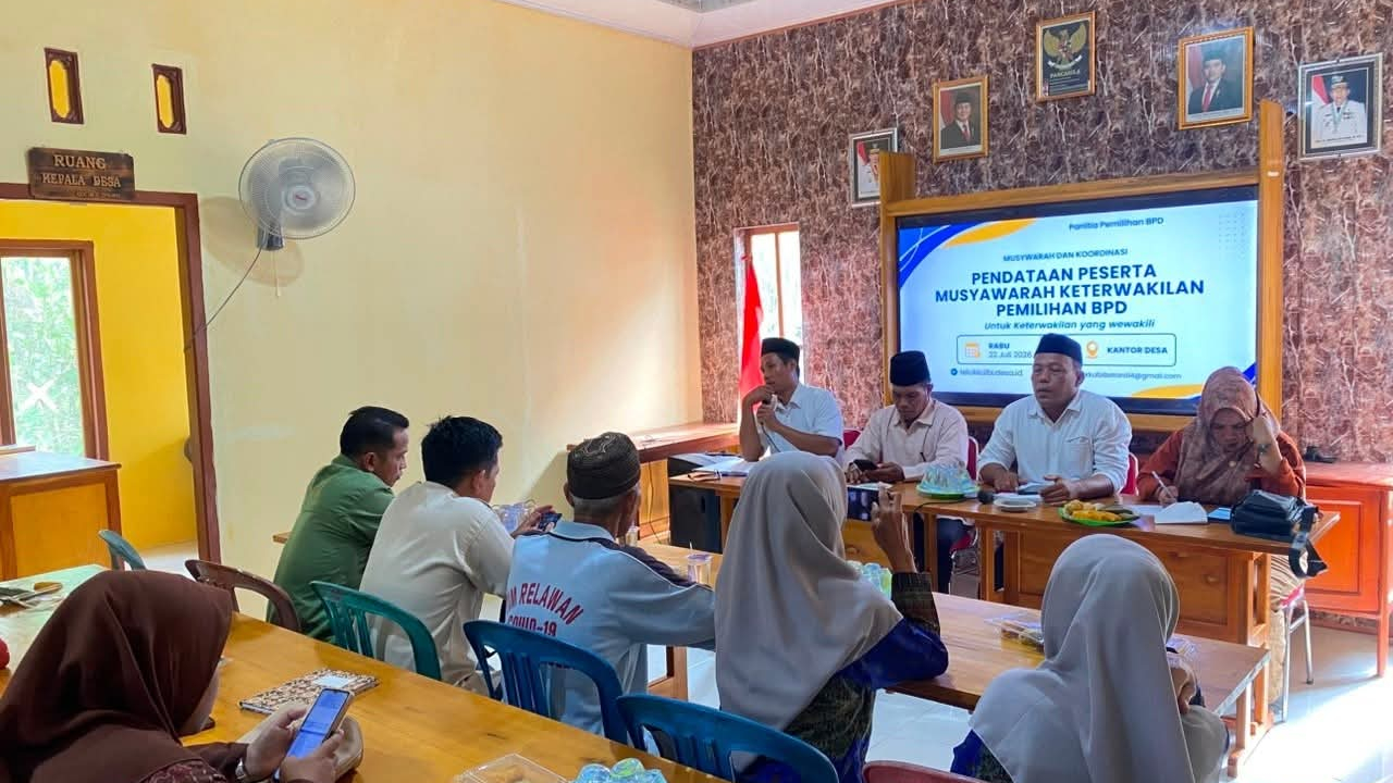 Rapat Pendataan Peserta Musyawarah Keterwakilan Pemilihan BPD Desa Teluk Kulbi Tahun 202