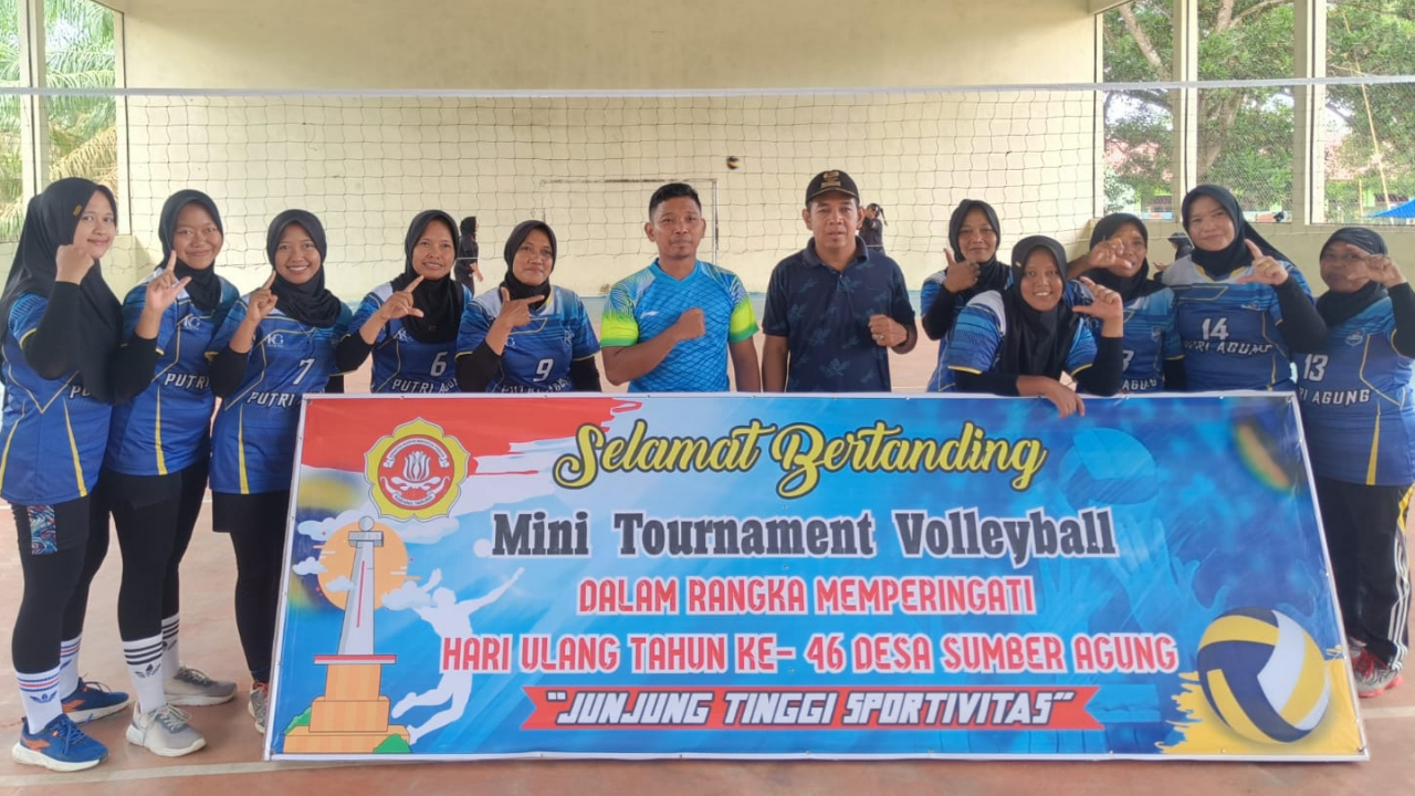 Mini Tournament Volly Ball Putri Dalam Rangka Memperingati Hari Ulang Tahun kE-46 Desa Sumber Agung Sukses Digelar