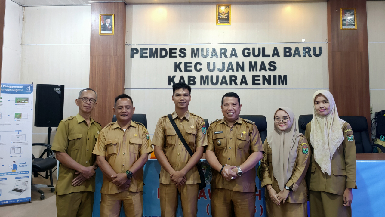 Perangkat Desa Kemang Tanduk, Prabumulih, Sumatera Selatan, melakukan kunjungan ke Desa Muara Gula Baru.