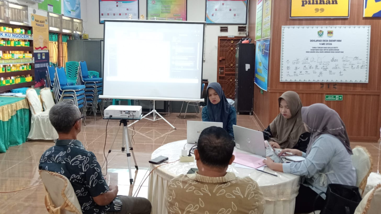 Kades Muara Gula Baru bersama Pendamping Desa Sadar HAM mengikuti Pengarahan Sekjen Kementerian HAM RI