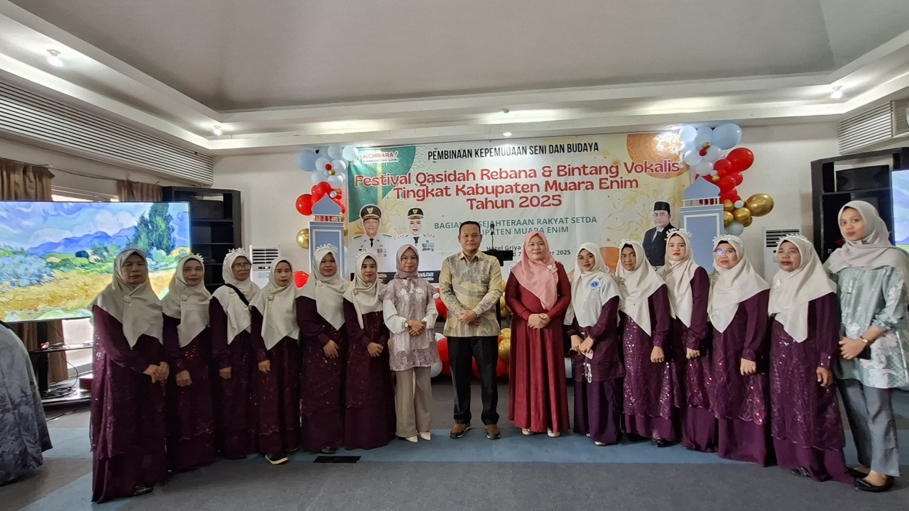 Group Rebana Desa Muara Gula Baru mengikuti Festival Rebana Tingkat Kabupaten Muara Enim