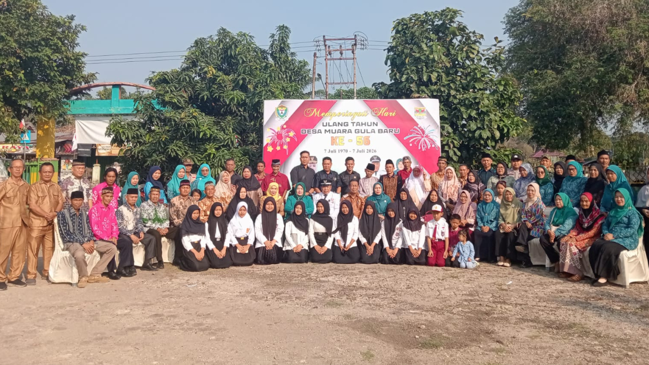 MERIAH DAN KHIDMAT, DESA MUARA GULA BARU GELAR UPACARA HUT KE-56