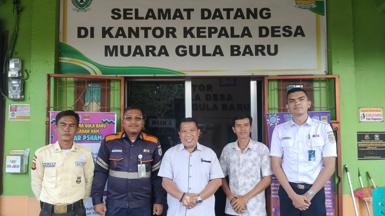 Kepala Stasiun (KS) Muara Gula melakukan kunjungan ke Kantor Desa Muara Gula Baru.