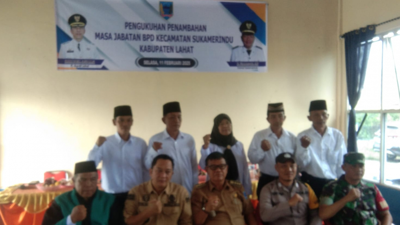 Camat Sukamerindu Lantik BPD Desa Tanjung Agung