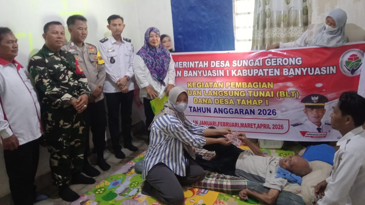 Penyaluran BLT Dana Desa Sungai Gerong Banyuasin April 2026