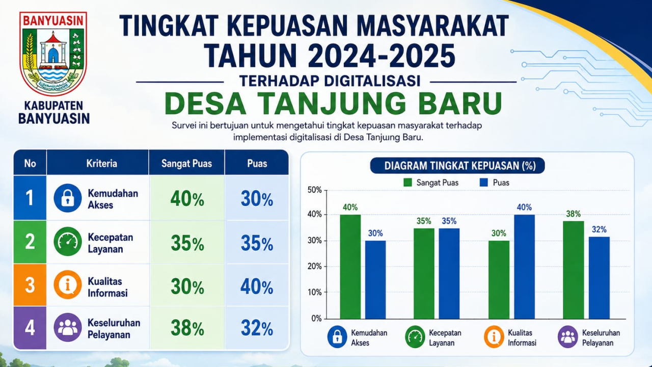 Tingkat Kepuasan Masyarakat Terhadap Pelayanan Digital Desa di Desa Tanjung Baru - Muara Padang