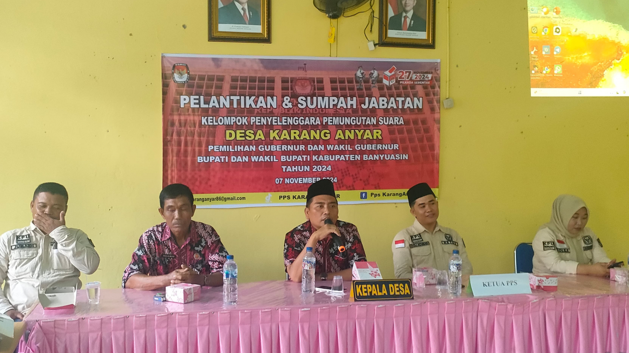 Pelantikan Anggota KPPS Desa Karang Anyar Sambut Pesta Demokrasi 2024