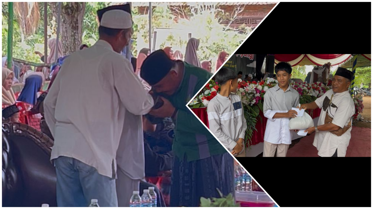 Pak Kades Rahmat Hadiri Pengajian Rutin Bulanan Miftakhul Tullab Sekaligus Santunan Anak Yatim Piatu dan Jompo