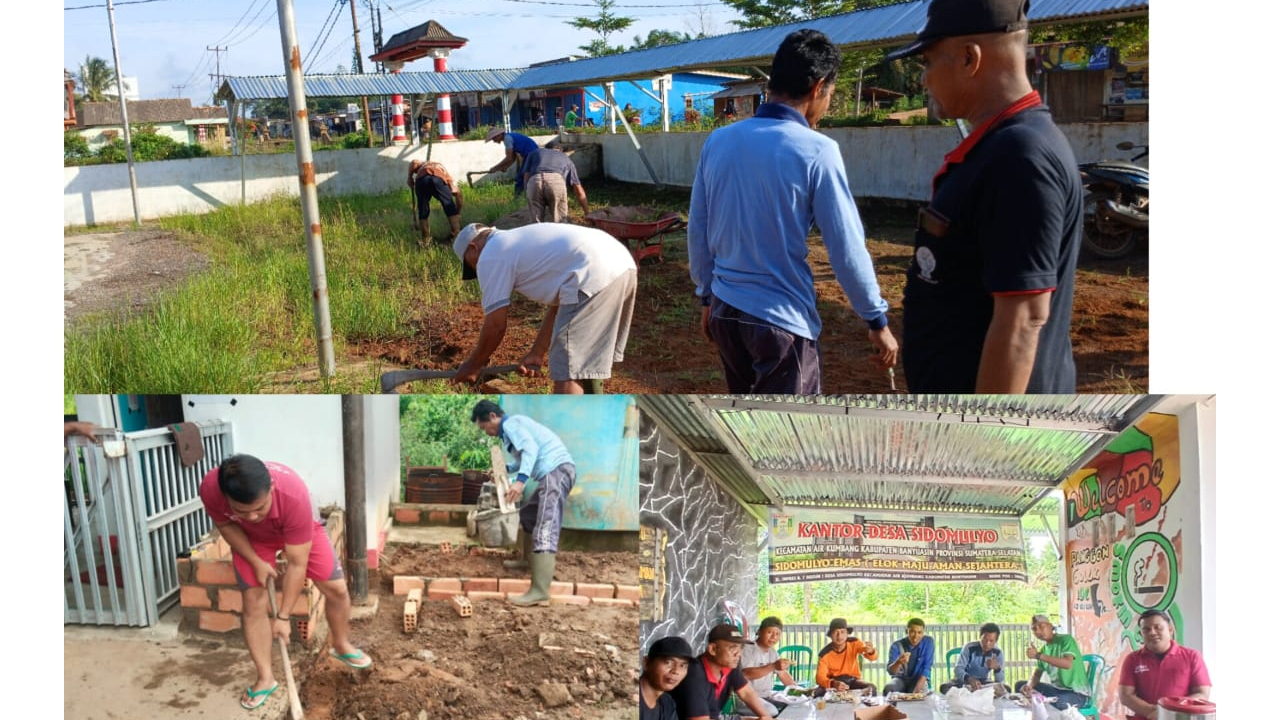 Gotong Royong di Kantor Desa Sidomulyo: Semangat Kepemimpinan Bapak Kades Rahmat, SP.