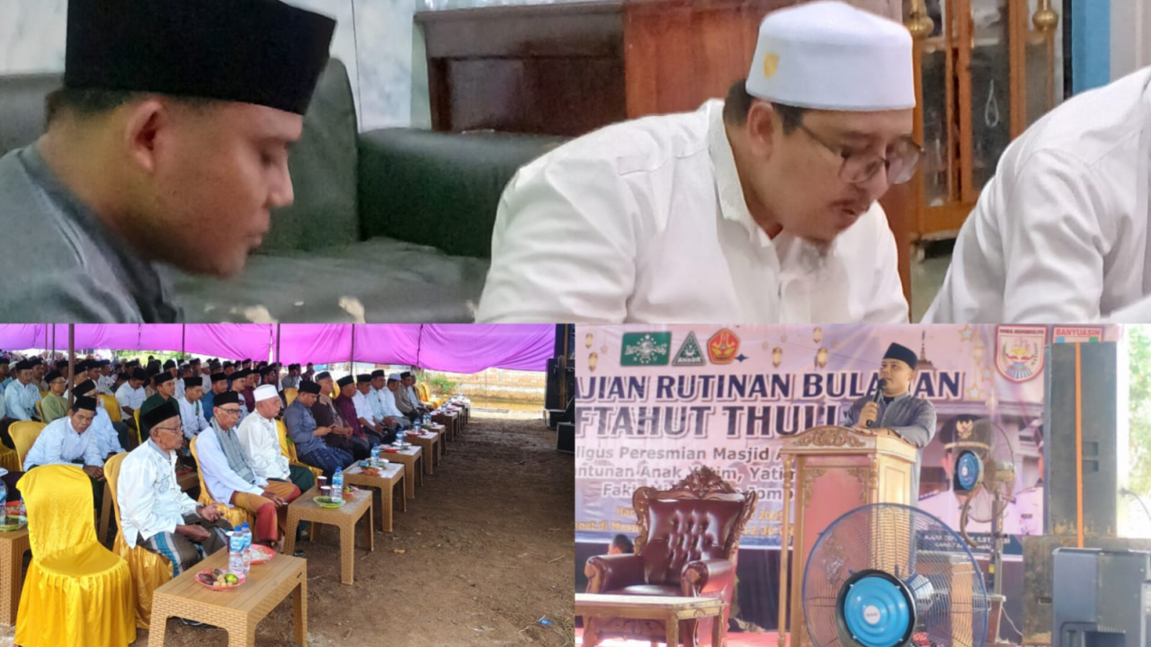 Kepala Desa Sidomulyo, Bapak Rahmat, S.P., Hadiri Pengajian Rutin, Peresmian Masjid, dan Santunan Anak Yatim, Piatu, serta Dhuafa
