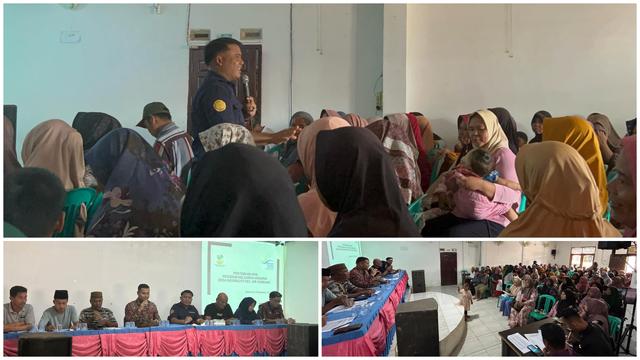 Sosialisasi Pertemuan KPM Program Keluarga Harapan di Desa Sidomulyo Kecamatan Air Kumbang
