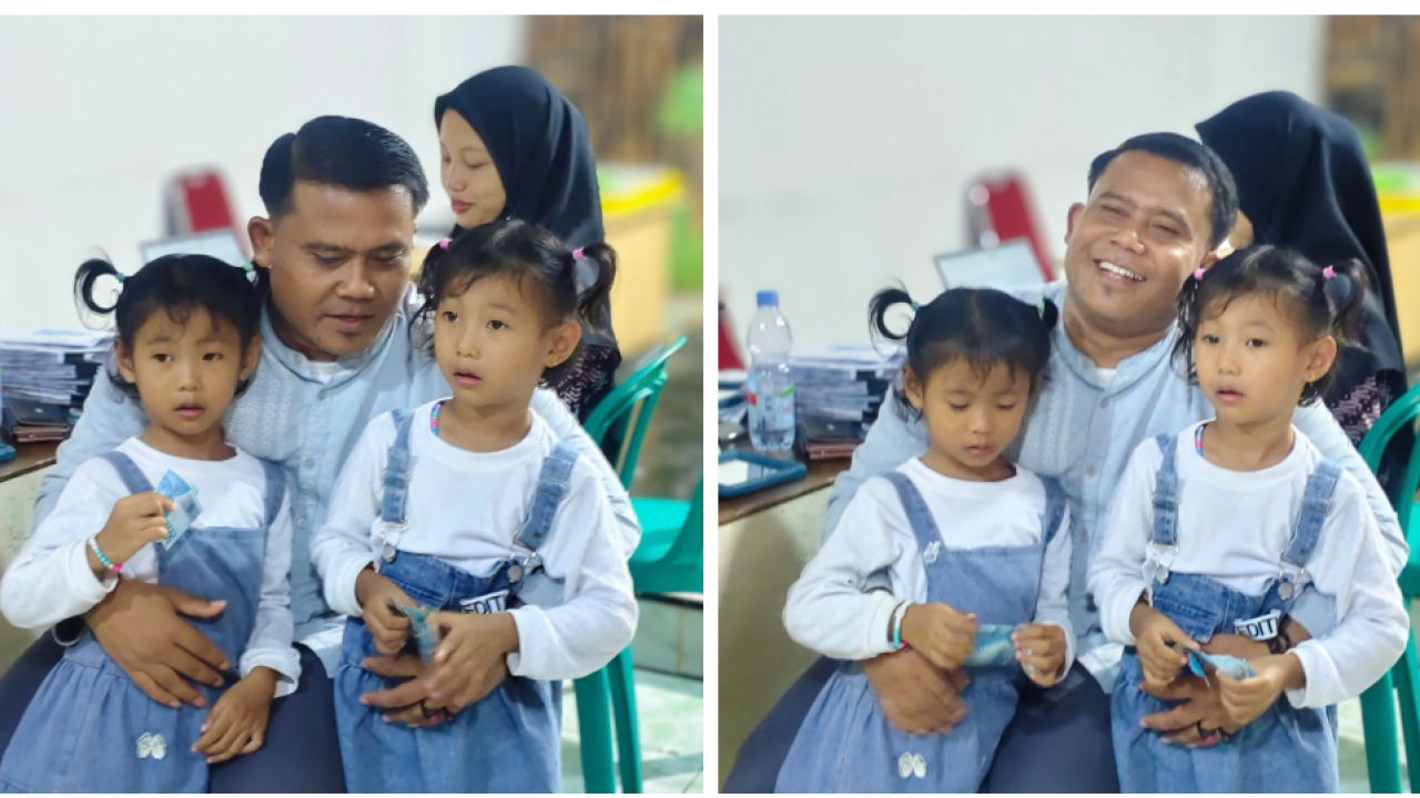 Kepala Desa Sidomulyo Bapak Rahmat Bertemu Kembali dengan Anak Kembar yang Pernah Ditolongnya