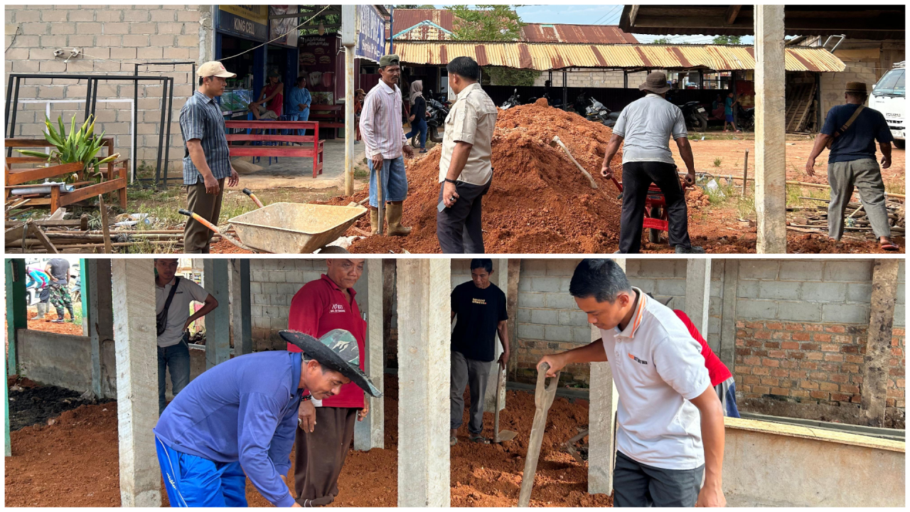 Gotong Royong di Desa Sidomulyo Dipimpin Langsung oleh Kepala Desa Bapak Rahmat